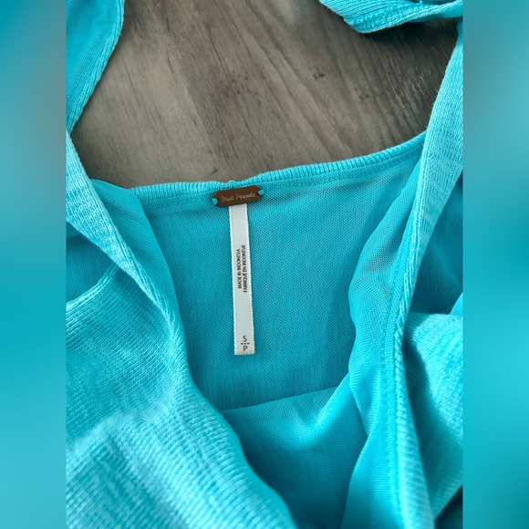 Free People Aqua Bow-Tie Camisole - Picture 2 of 5